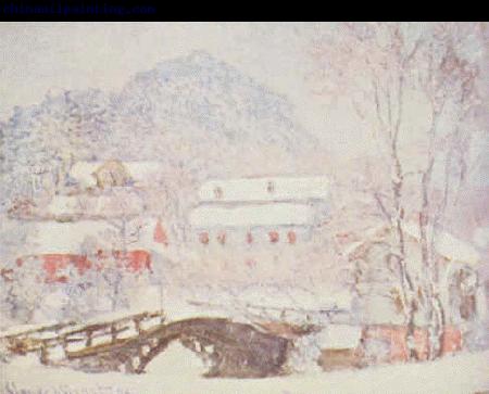 Claude Monet Sandvicken Village in the Snow